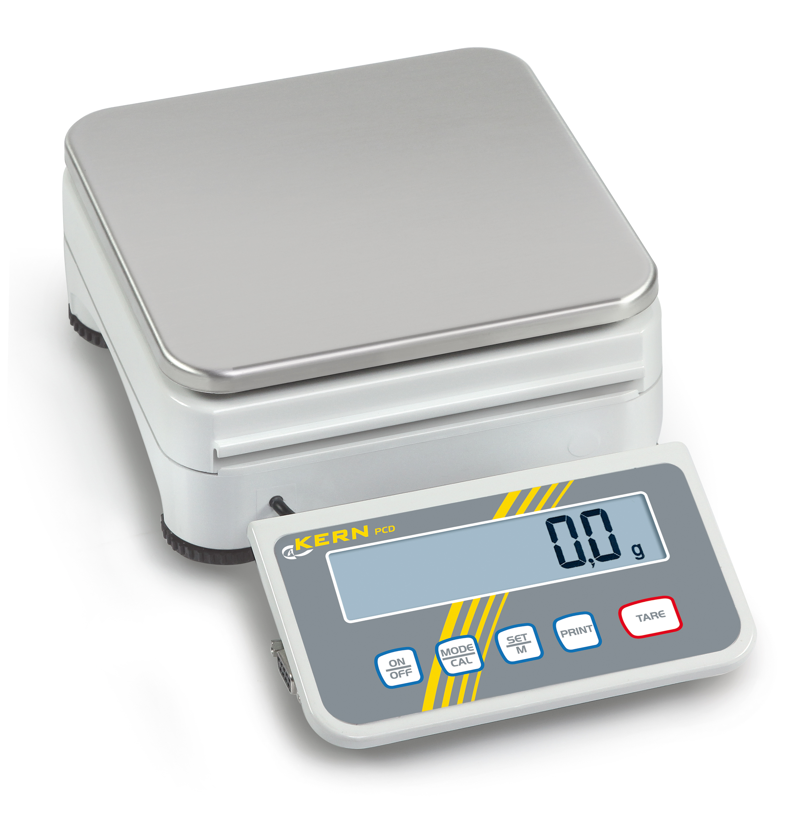 PCD 10K0.1 PCD 10K0.1 Precisieweegschaal 0,1 g : 10000 g PCD 10K0.1 Precisieweegschaal 0,1 g : 10000 g Precisieweegschaal met hoge resolutie en verwijderbare display voor maximale flexibiliteit . Afleesinrichting op vele plaatsen te gebruiken voor maximale flexibiliteit: Aan de voorkant vastgeschroefd, op statief (optie) of vrijstaand. Ideaal voor werkzaamheden in een glove-bag of onder afzuigkappen in het laboratorium. PRE-TARE-functie voor handmatig vooraf aftrekken van een bekend bakgewicht, handig bij de controle van vulhoeveelheden. Vrij programmeerbare weegeenheid, bijv. aanwijzing direct in draadlengte g/m, papier gewicht g/m2, e. d.. Waterpas en stelschroeven voor het precies waterpas zetten van de weegschaal standaard, daardoor zeer nauwkeurige weegresultaten. Windbescherming standaard voor modellen met weegplateau afmeting Ø 105 mm. Tip: Individuele kopgegevens: bij de printers KERN a href=http://www.kern-sohn.com/nl/911-013911-013/a en  a href=http://www.kern-sohn.com/nl/YKB-01NYKB-01N/a kunnen met behulp van de gratis software a href=http://www.kern-sohn.com/nl/SHM-01KERN SHM-01/a vier kopregels op de afdruk worden geprogrammeerd. De software kunt u meteen hier downloaden (toezending van de software op cd is helaas niet mogelijk): a href=http://www.kern-sohn.com/data/downloads/SW_SHM-01.zipVolledige software/a| img-hr-pcd.jpg